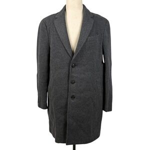 Faherty Reserve Wool Blend Knit Coat Mens XL Charcoal Gray Overcoat NEW